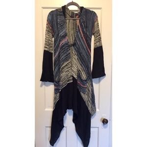 Long cardigan multicolored sweater